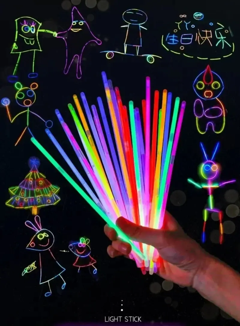 Product Introduction of 10-50Pcs Fluorescence Sticks Party Multicolor Glowing Stick Bright Colorful Light Bright Bendable Glow Bracelet Party Supplies 16