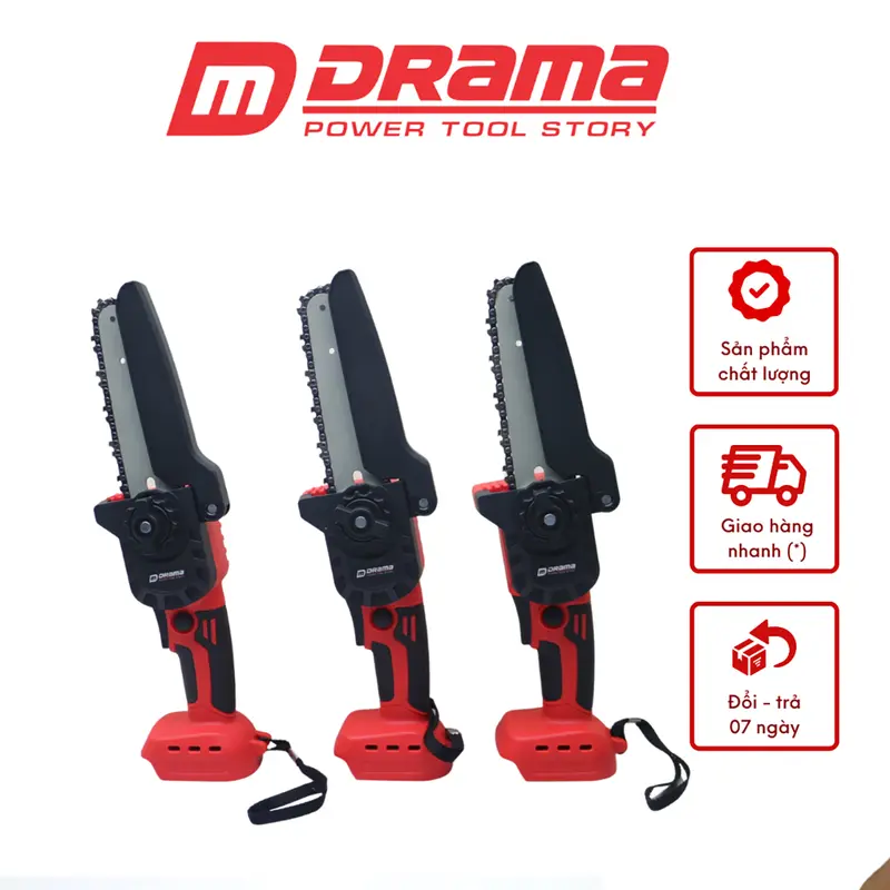 Cưa Xích Dùng Pin DRAMA Chân Pin Phổ Thông Không Chổi Than 4