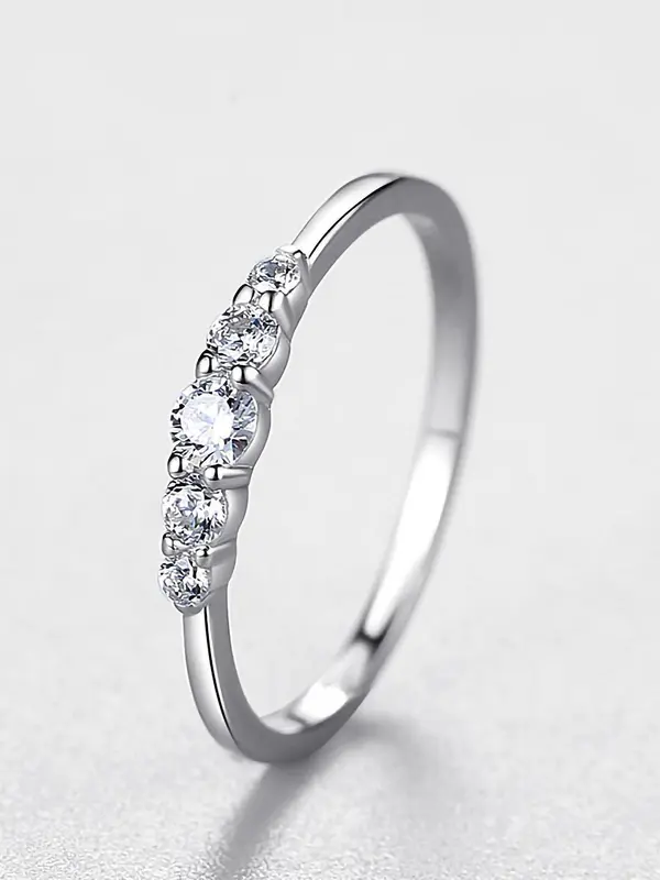 925 Sterling Silver Fashion Rhinestone Decorated Ring for Women, Simple Jewelry for Party, Daily Clothing Decor, Trendy All-match & Exquisite Jewelry for Gift 3