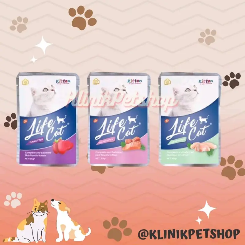 LIFE CAT KITTEN 85GRAM - MAKANAN KUCING WETFOOD 85GRAM POUCH (KITTEN)