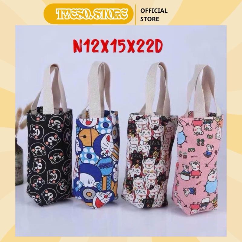 [Loại Mỏng] Túi Canvas Một Lớp Chống Thấm Nước Kích Thước 23x9x9 Cho Bình Ly Cốc Giữ Nhiệt