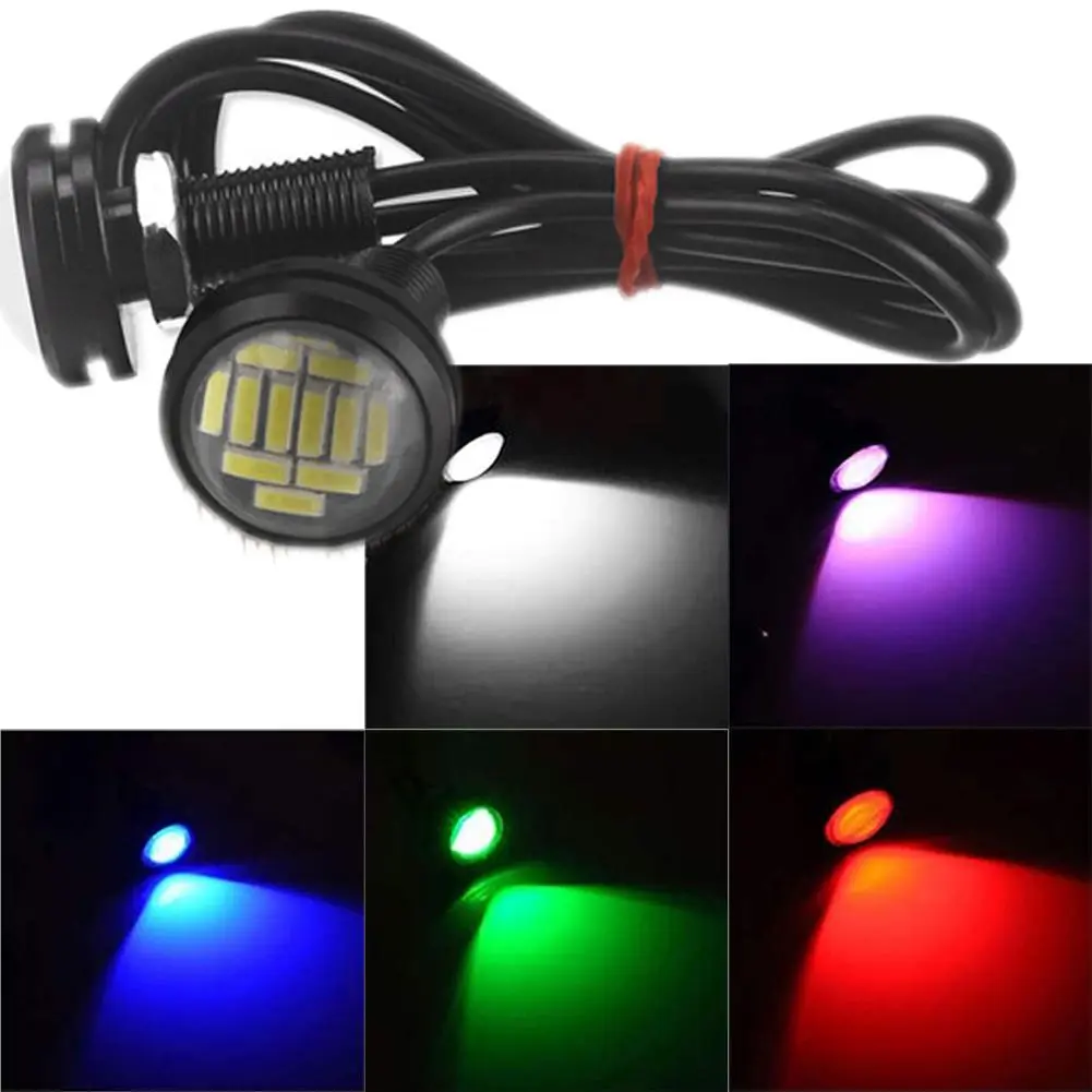 ไฟตาเหยี่ยว LED, 2 ชิ้น/ล็อต, 23 มม., 12SMD, พลังสูง, 12V, หลอดไฟ DRL หมอกอัตโนมัติ, ไฟสัญญาณจอดรถหางย้อนกลับ, เหมาะสำหรับรถยนต์ Car รถจักร
