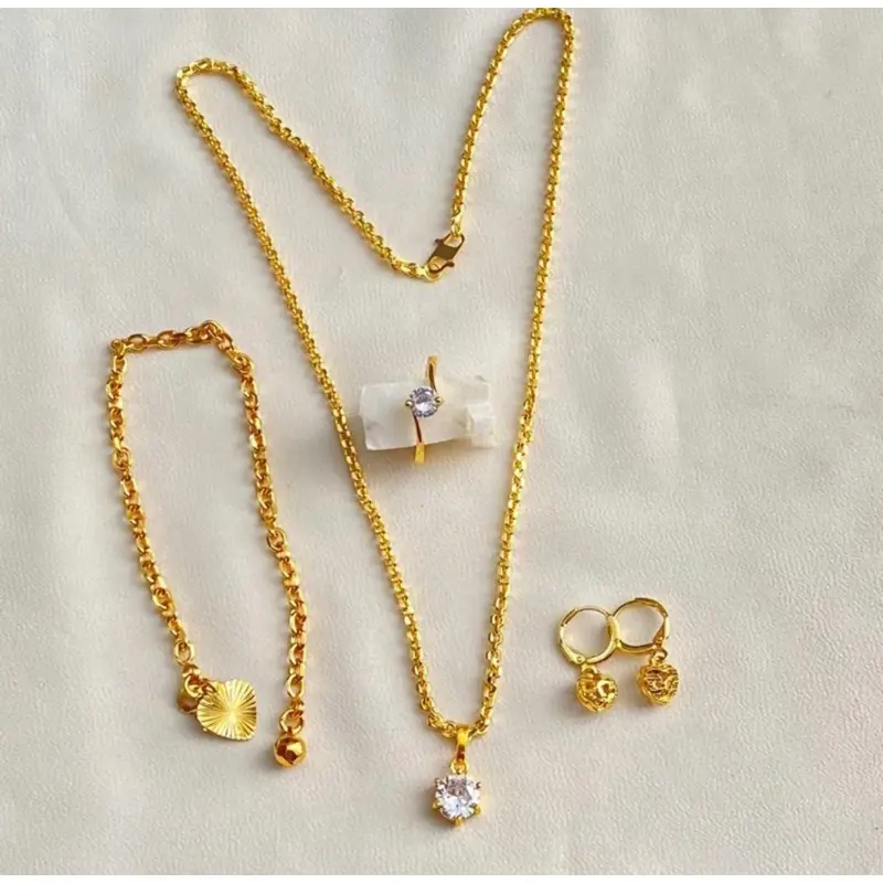 SET PERHIASAN TITANIUM MEDAN PERMATA SATU CANTIK ELEGAN