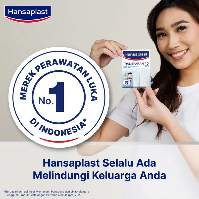 HANSAPLAST Plester Transparan Tahan Air Transparent isi 10 P3K Bening - Tembus pandang 6