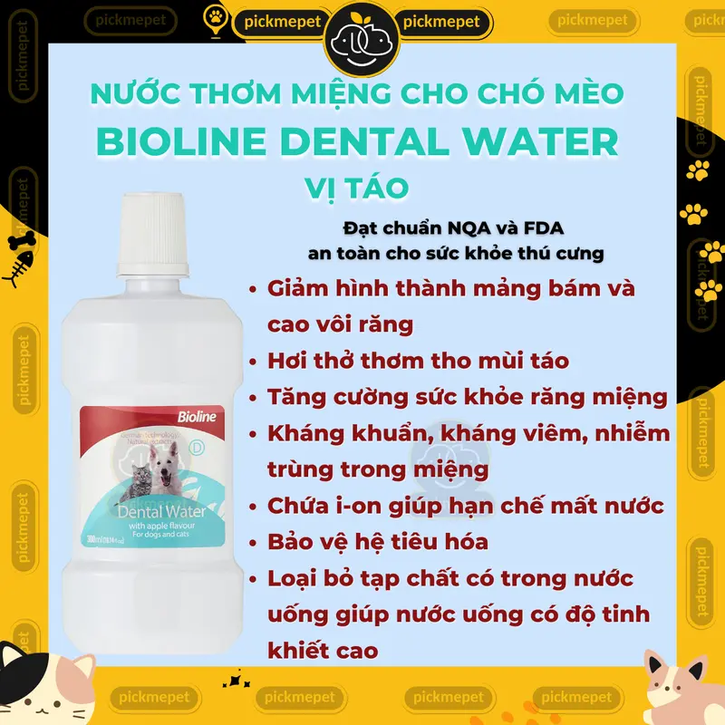 [300ml] Bioline Dental Water - Nước Thơm Miệng cho Chó Mèo 1