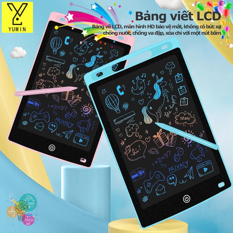  Bảng vẽ tự xóa điện tử Bảng thông minh LCD đa cho bé tập vẽ bảng viết vẽ thông minh cỡ lớn màn hình màu màn hình chống cận bảo vệ mắt 