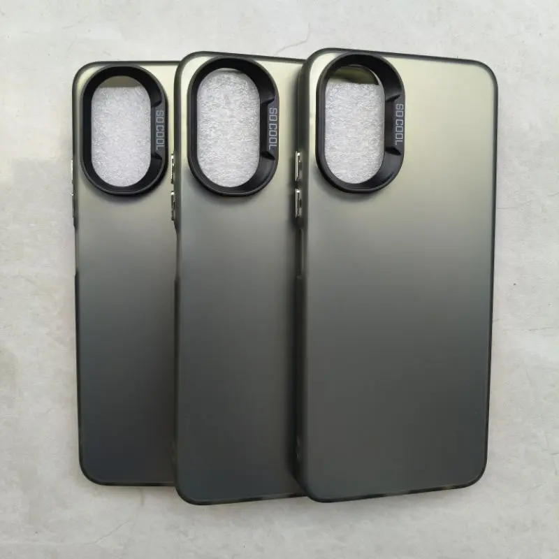 CASE COCOK UNTUK HP OPPO A17 / A17K CASING IMD HYBRID PLATE HOLOGRAM SILIKON FULL BLACK