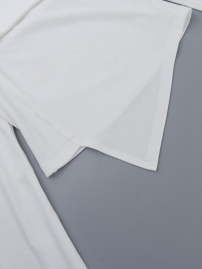 Product Introduction of Women's Off Shoulder Asymmetrical Hem Tee, Summer Clothes, Casual Solid Long Sleeve T-Shirt for Spring & Fall, Ladies Clothes for Daily Wear 9