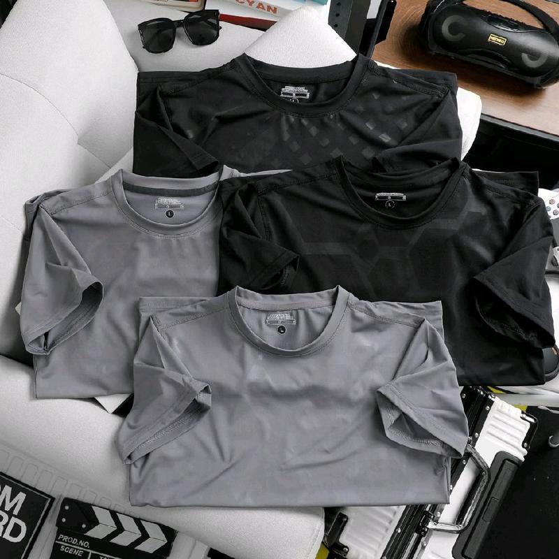 Áo thun nam nữ trơn cổ tròn tay ngắn cotton lạnh thể thao co dãn thoáng mát thấm hut mồ hôi Menswear Top Trắng Nhung