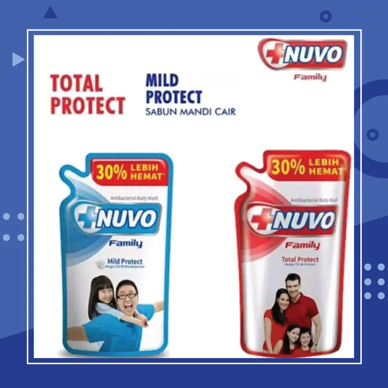 NUVO family body wash sabun mandi cair Antibacterial mild protect 825ml 2