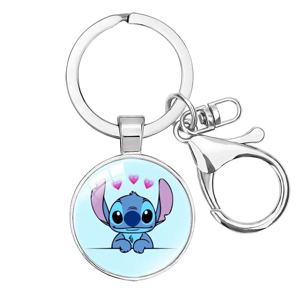 Anime Doll Stitch Time Gem Keychain, Lobster Clasp Pendant, Keychain for Bags and Cars, Ornament, Gift