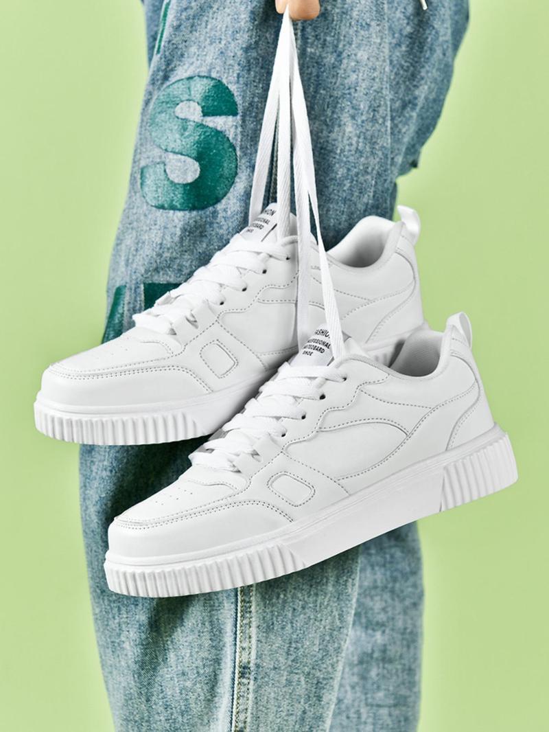 Product Introduction of Men's Fashionable Lace Up Low Top Sneakers, Casual Breathable Lightweight Sports Running Shoes, Male All-match Round Toe Shoes for Daily Wear 6