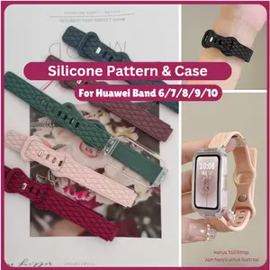 Silicon Pattern Strap and Case for Huawei Band 6 7 8 9 10