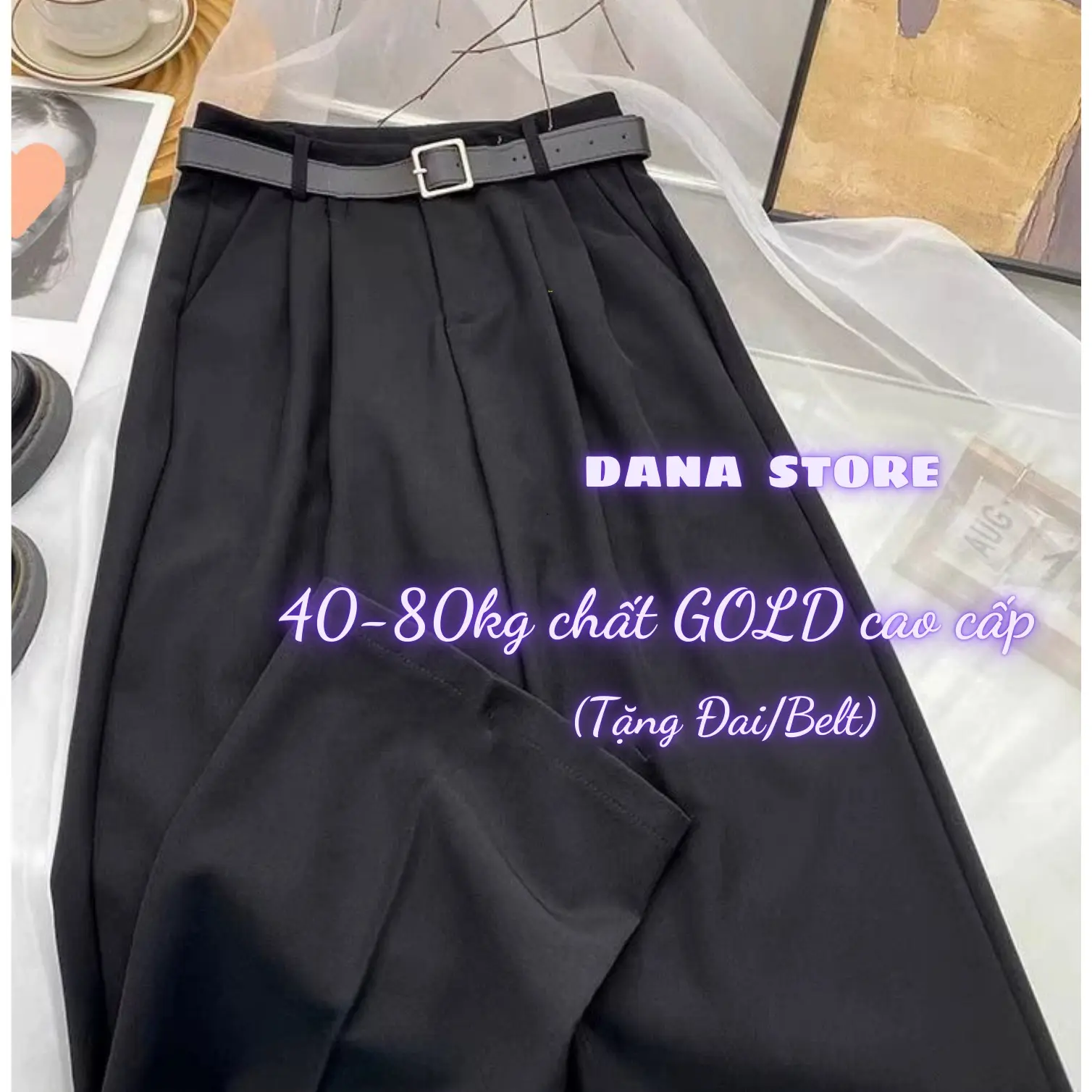 Quần tây ống suông nữ bigsize 1 khuy chất GOLD cao cấp, quần công sở nữ.