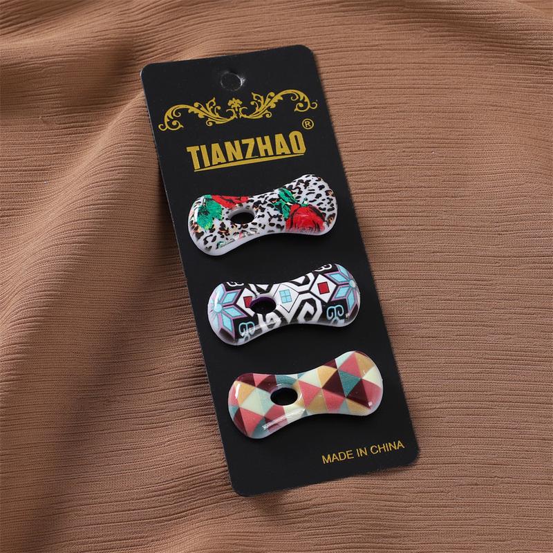 Product Introduction of 3pcs/Set Fashion Printed Bandana Needle Heart Oval Pin Scarf Fixed Buckle Anti Shedding Safety Pin Gift for Girlfriend Love Bow Safety Hijab Pins Accessories 33