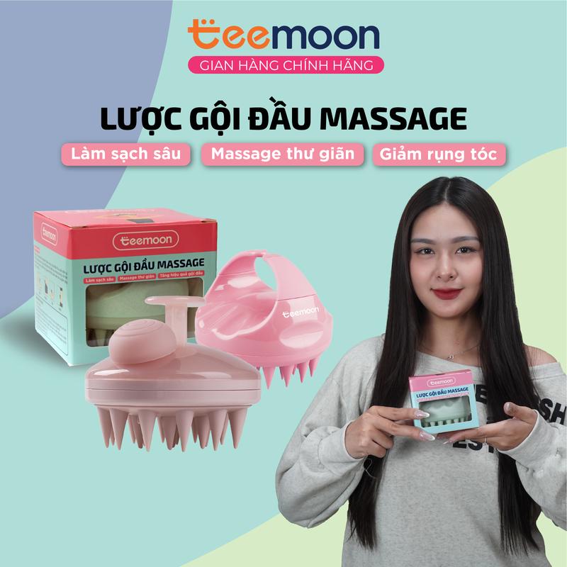 Lược Gội Đầu Massage Tóc Teemoon -  Silicon mềm, làm sạch gàu, giúp lưu thông máu