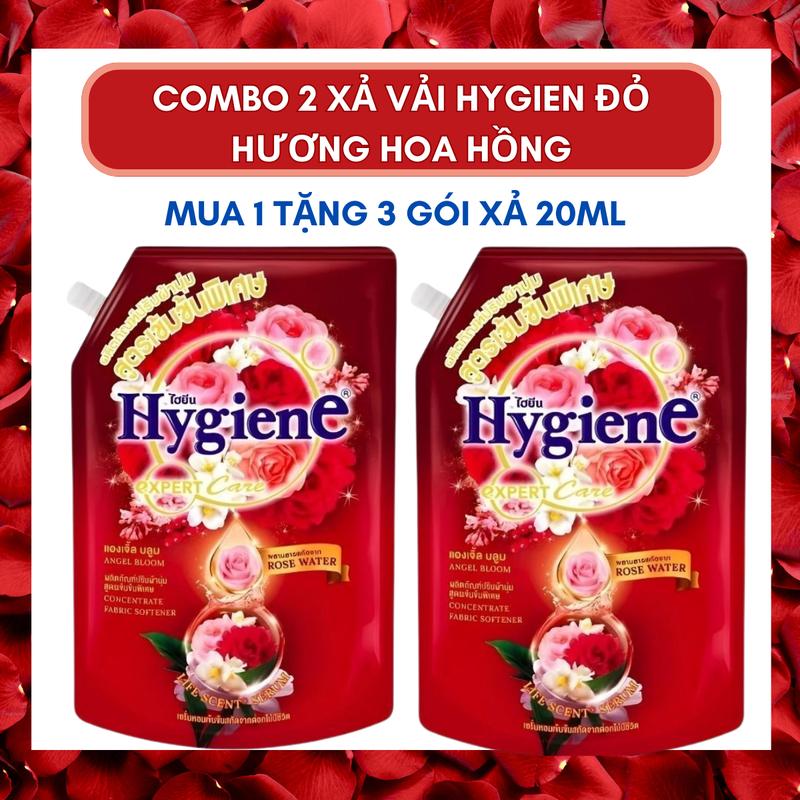 [Tặng 3 gói xả 20ml] Combo 2 Nước Xả Vải Hygiene Thái Lan Đậm Đặc Túi Dung Tích 1300ml Giúp Làm Thơm Và Mềm Quần Áo  Xải Hygiene Thái Lan,  Vải Thái Lan Giá Rẻ nuoc  giat jokity Làm Sạch nước  giặt tun phạm xả đen