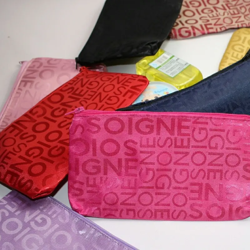 Creative letter cosmetic bag, Korean cute storage change women's small bag, hand wash bag zipper bag
