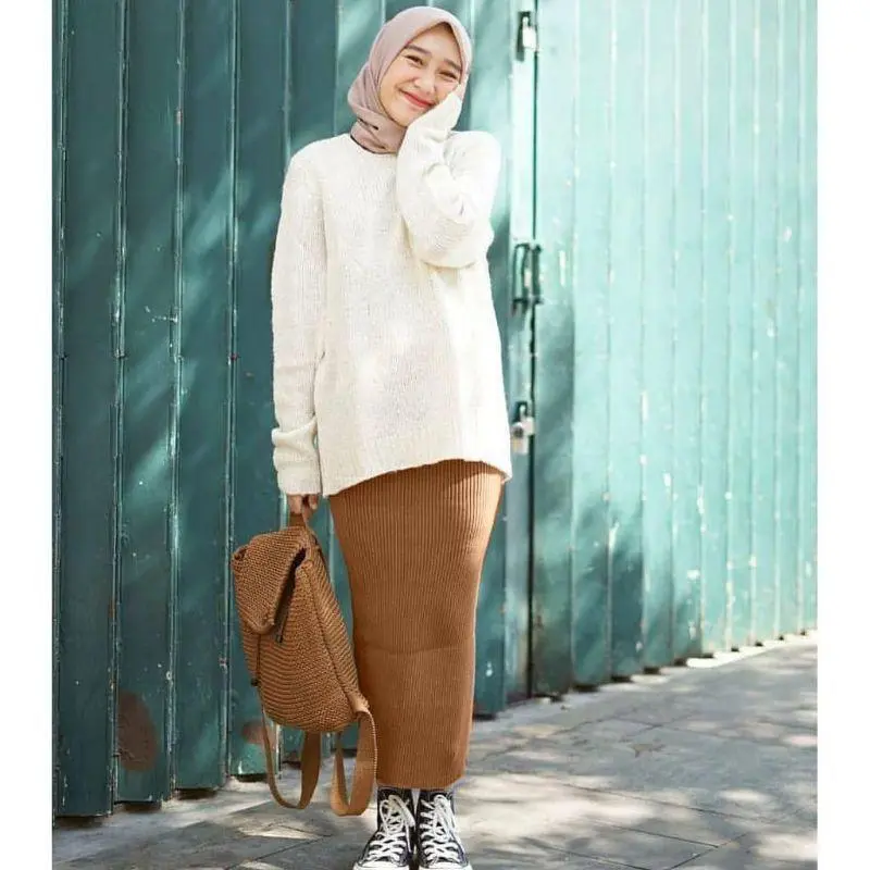Zoey Rok span rajut 7/8 / Rok span rajut polos / Bawahan wanita / Korean style /syafiqa21 4