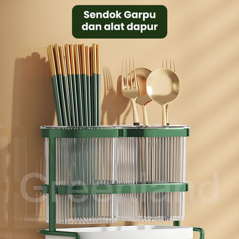 Product Introduction of Greenland Rak Pisau Dapur Stainless Tempat Peralatan Makan Sendok Garpu Sumpit Makan Minimalis Rack Gantung HRM158 21