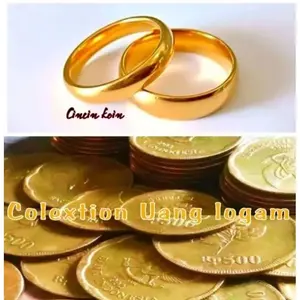 Cincin polos terbuat dari Koin Logam 1991-1992 Berlapis Emas 24K