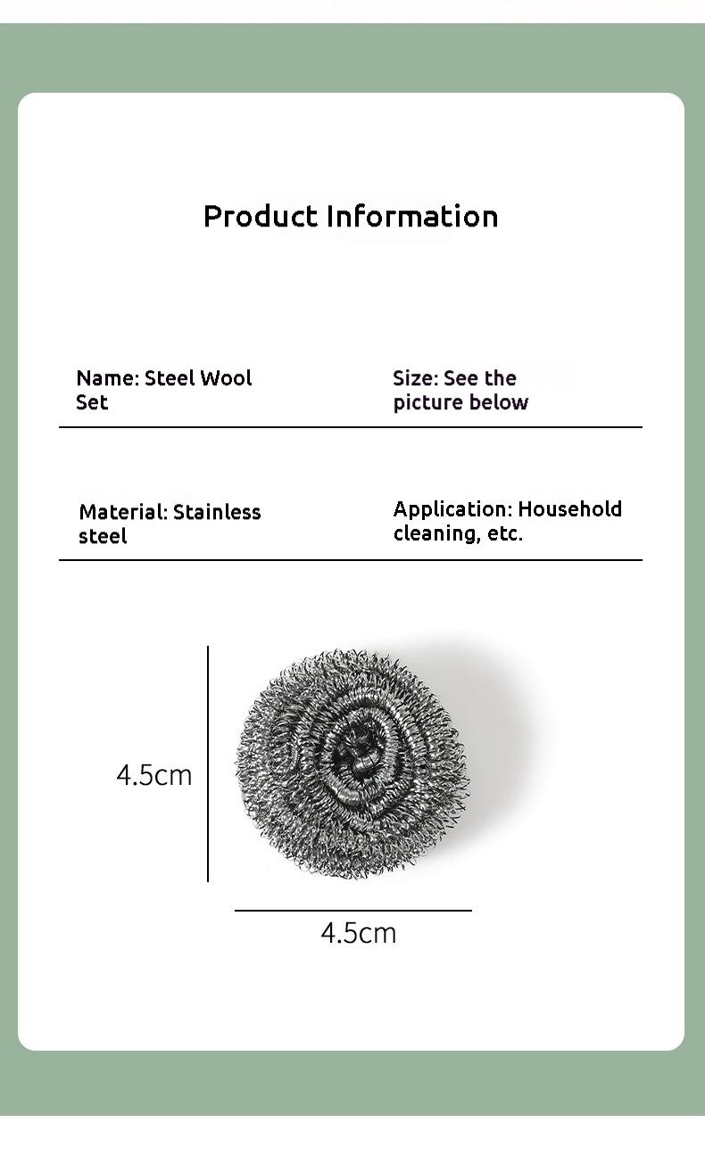 Product Introduction of Stainless Steel Cleaning Ball with Handle, 20 Pieces Steel Wool Ball Set with Handle, Large Steel Wool Ball Brush for Kitchen Pot Cleaning 2