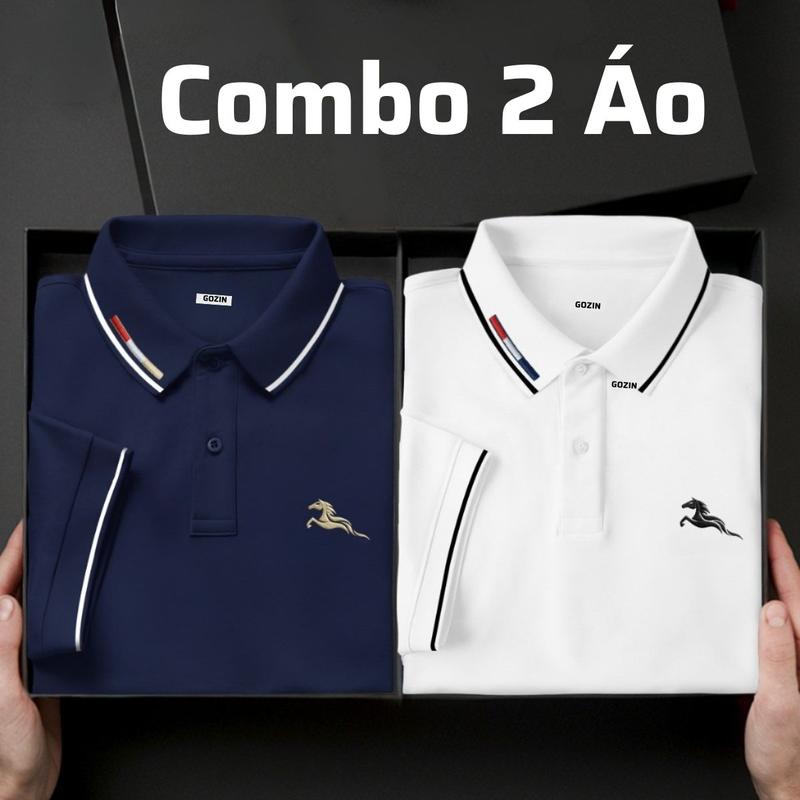  Combo 2 Áo Polo Nam GOZIN Vải Thun Lạnh Thông Hơi Thoáng Khí Form Regular Fit Trẻ Trang Năng Động 