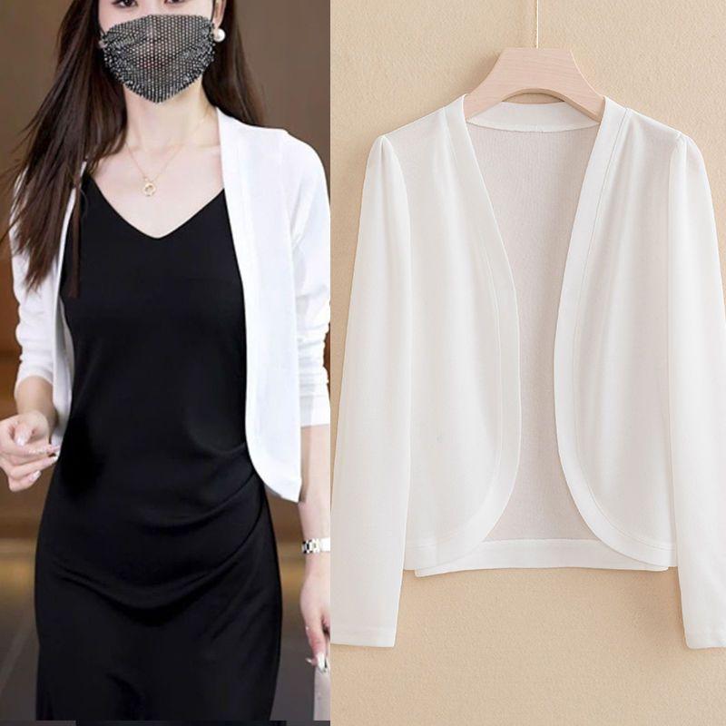Áo Khoác Mùa Xuân, Áo Choàng Chống Nắng Lụa Lạnh Mỏng, Màu Trơn Dáng Rộng Vừa Vặn, Áo Cardigan Áo Len Ngắn, Hợp Xu hướng, Mùa Hè 2025 Jacket Nữ 8