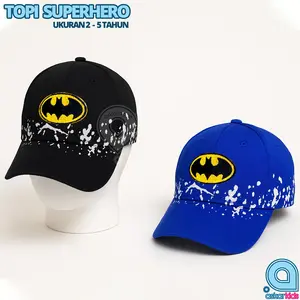 Topi Superhero Logo Kartun Anak Laki-laki | Topi Keren Anak Usia 2–5 Tahun Motif Pahlawan