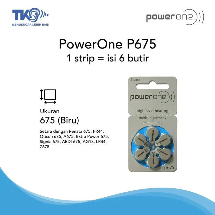 BATERAI ALAT BANTU DENGAR POWERONE P675