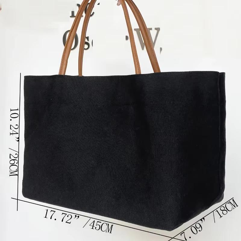 White Black Shoulder Bag Classic Canvas Books Storage Handbag Snap Fastener Tote Bolso Student Books Storage Bags Bolsa Femimina 7