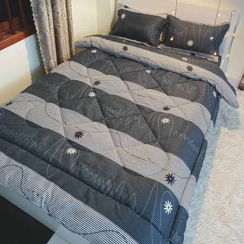 Set 5 món Chăn Phao Cotton Poly, Mền Trần Bông 3 Lớp, Nhiều Mẫu Mã, Ấm Áp 8