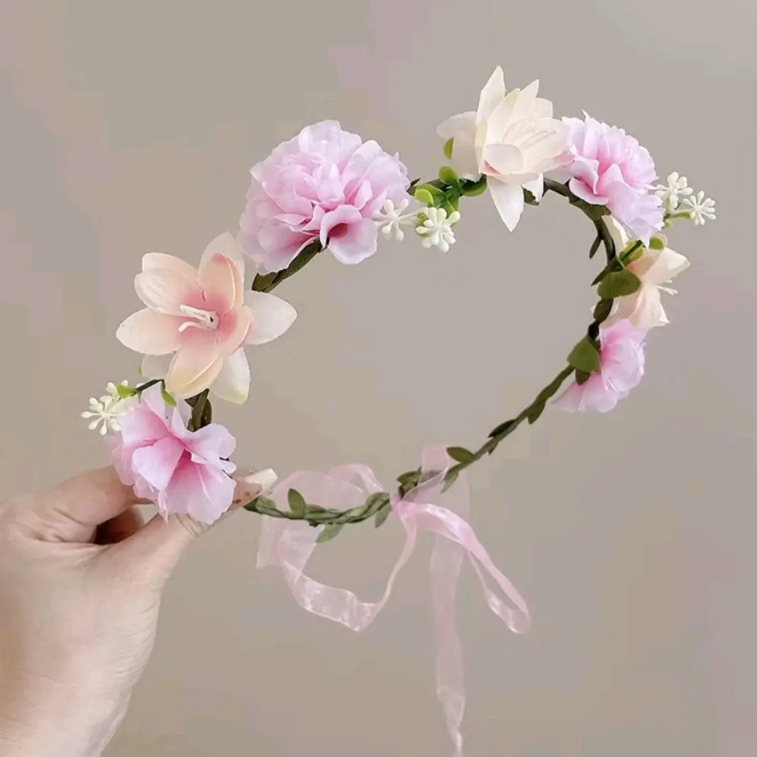 Vòng hoa đội đầu cho bé gái trẻ em và chị em vòng hoa trang điểm chụp ảnh