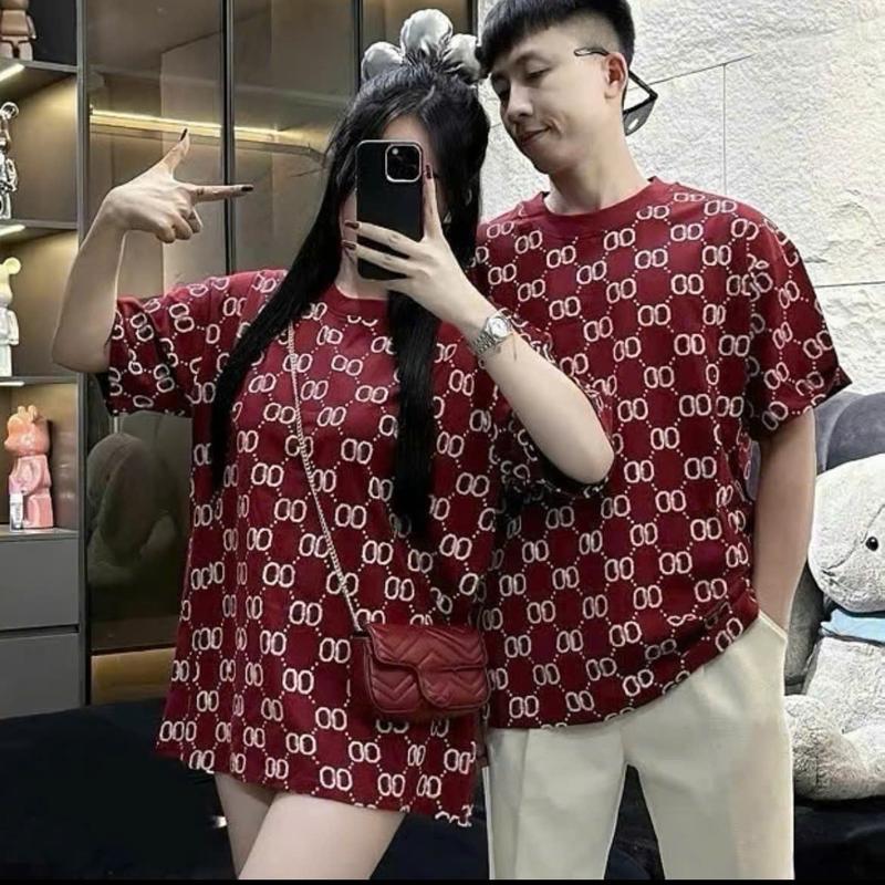 Áo Guxi nam nữ đỏ đô, cotton 2 chiều cao cấp 250gm in nhiệt toàn thân, thời trang hothit 2025 1