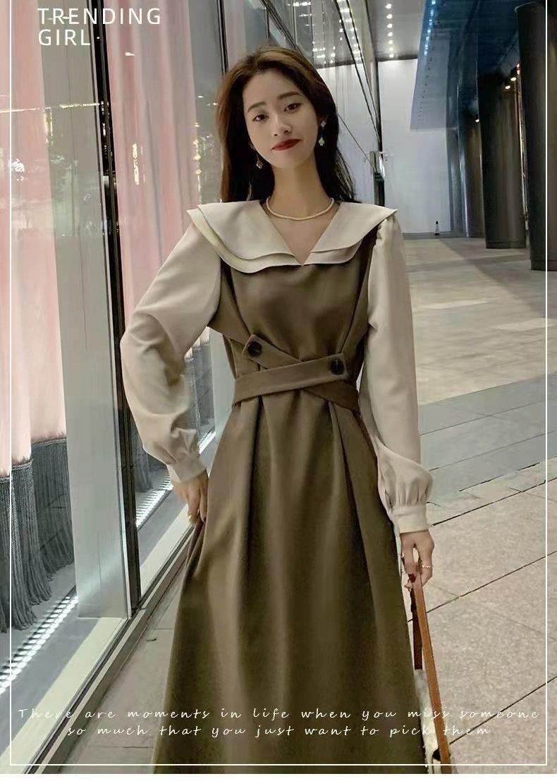 Product Introduction of Autumn Dress Women's New Style Women's Long Dress Small French Doll Neck Long Sleeve Skirt Small Design 7