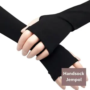 AliMaMa - HANDSOCK JEMPOL - Manset Tangan Lengan Wanita Perempuan Pria Polos Jersey Jersei Kaos Murah Medan Muslim Panjang