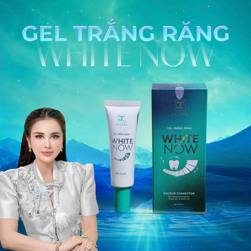 JT12 - Gel trắng răng Nhã Lê White Now - Giúp răng trắng sáng hơn, giảm mùi hôi miệng, hơi thở thơm mát, làm sạch răng, giảm mảng bám