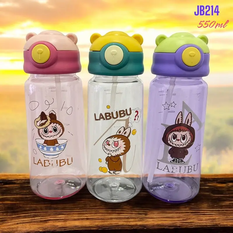 Botol Minum Labubu 550ML Sedotan BPA Free Botol Minum Anak Karakter Labubu Viral Original 0