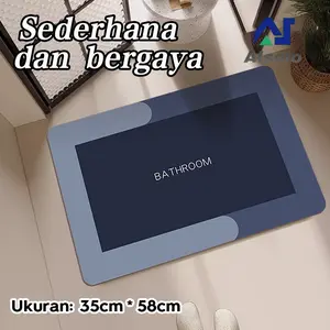 【Alsolo】Anti Slip Tidak Berbau Menyerap Air/Kamar Mandi Keset Lantai Menyerap Air /3D Motif Bunga Keset