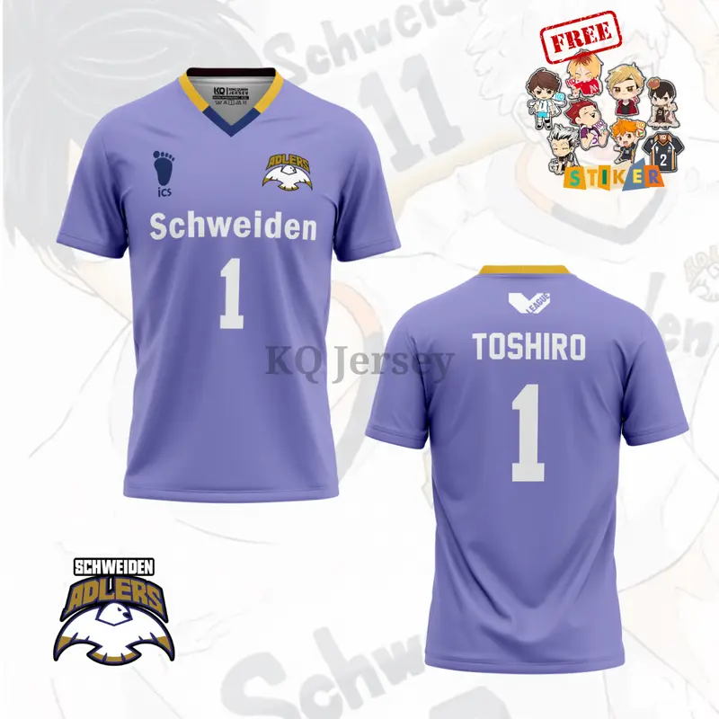 KQ Jersey Haikyuu Adlers Tim fullprint Anime Karasuno Desawa Anak custom Nama Punggung / Kaos Anime Haikyuu Karasuno Nekoma/ Sport 1