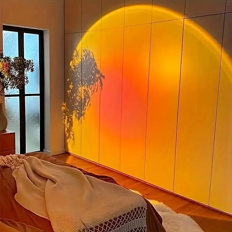 Portable Sunset Projector Light, USB Plug & Remote Control RGB Sunset Projector Lamp, Novelty Lighting for Home Bedroom Living Room Decor 8