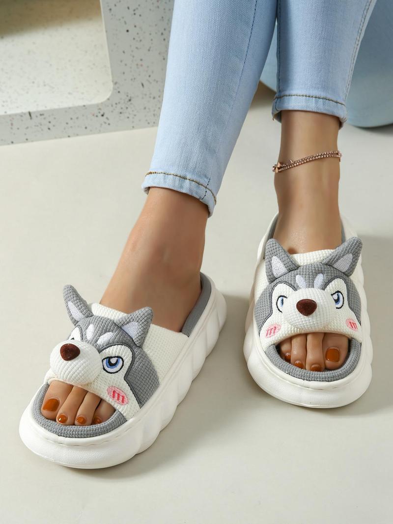 Product Introduction of Women's Cute Cartoon Dog Pattern Slippers, Casual Soft Comfortable Home Slippers, All-match Non-slip Slippers for Daily Wear 10