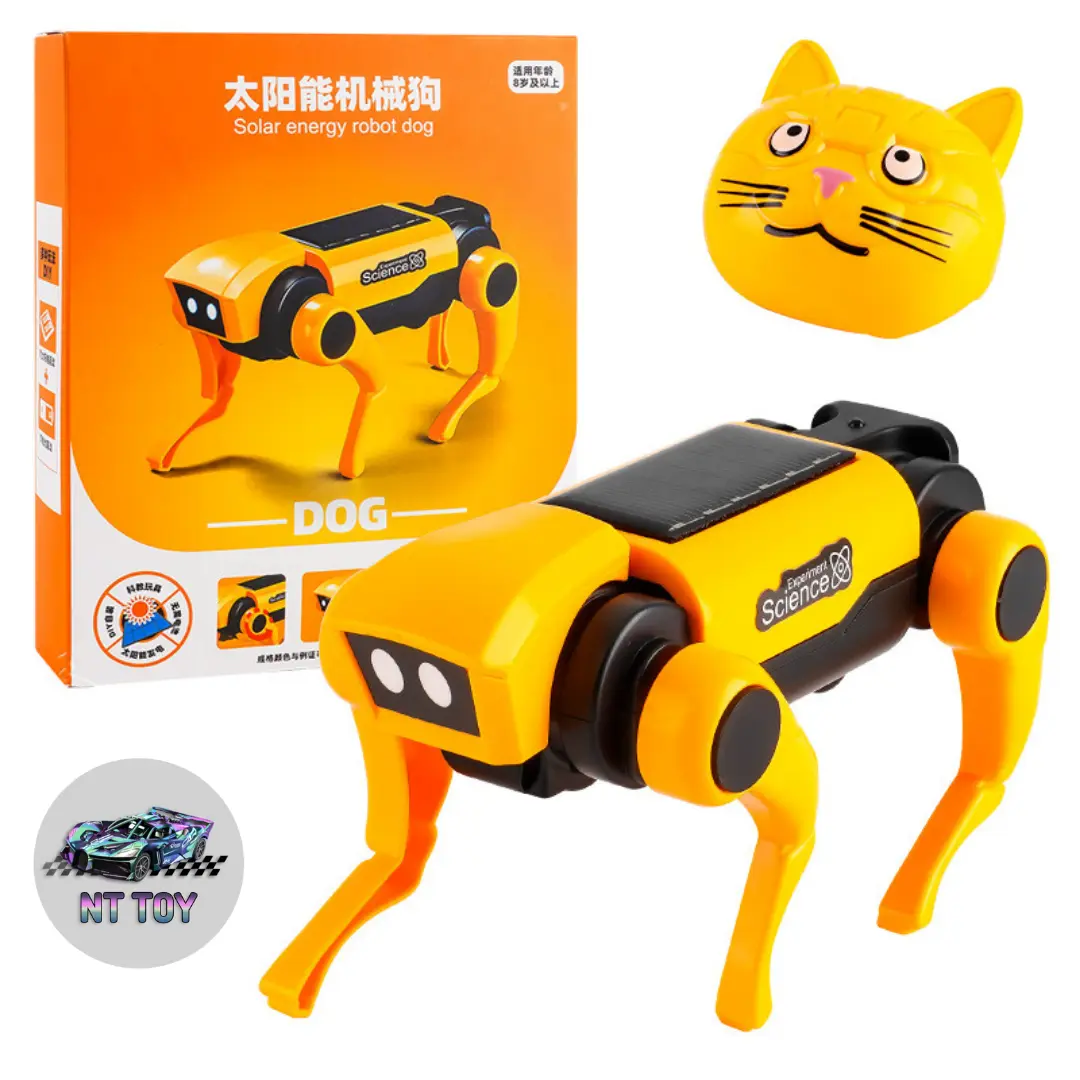 Đồ chơi chó mèo lắp ráp robot năng lượng mặt trời cho trẻ em