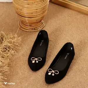 Vashea Kanao Flatshoes Wanita Cantik Sepatu Kerja Elegan Hak 2cm