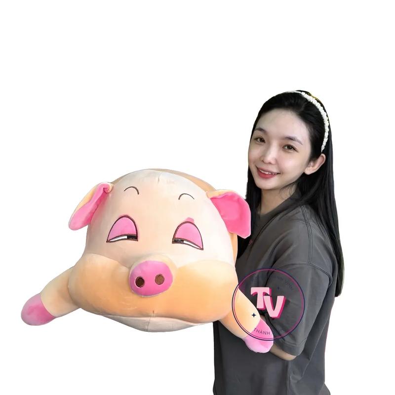 Gấu Bông Heo Mắt Híp 1m1 Màu Kem Siêu Cute Vải Miniso Mềm Mịn Thú Nhồi Bông Đồ Chơi Thú Bông