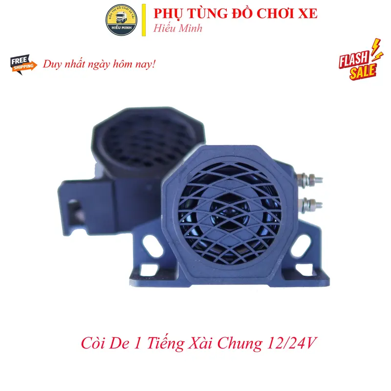 Còi De 1 Tiếng Xe Chống Nước, Âm Thanh Lớn Phụ Kiện Turbo kèn  de tải lùi 0
