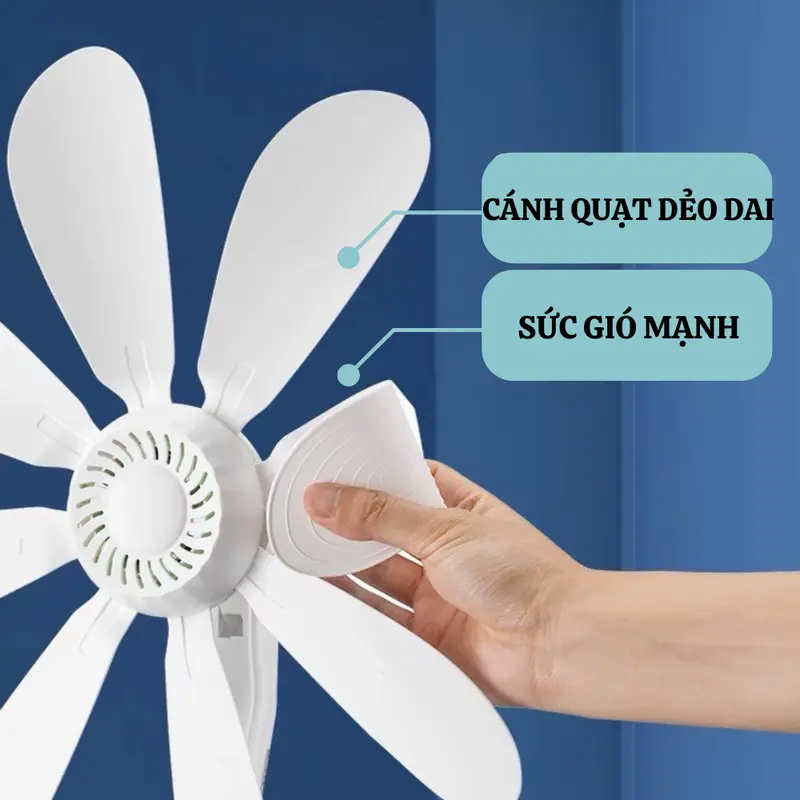 Quạt Treo Tường Mini 8 Cánh Quạt Âm Thanh Nhỏ Chống Ồn Kèm Miếng Dán Fan QuạT 5