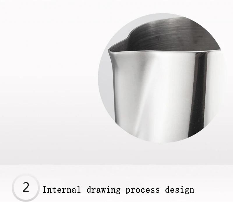 Product Introduction of Stainless Steel Milk Frothing Pitcher Espresso Steam Coffee Barista Craft Latte Cappuccino Milk Cream Cup Frothing Jug Pitcher Pour 17