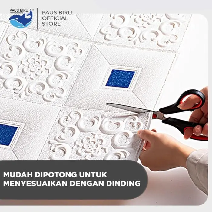 (BELI 10 GRATIS 1) Wallpaper 3D FOAM 5mm / Wallpaper Dinding 3D Motif Foam Batik Bunga More High Quality / Wallfoam 3D 3