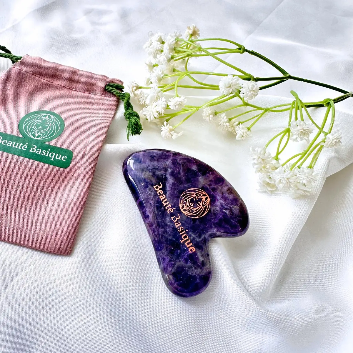 Guasha Natural Amethyst Grade A Quality with Pouch
